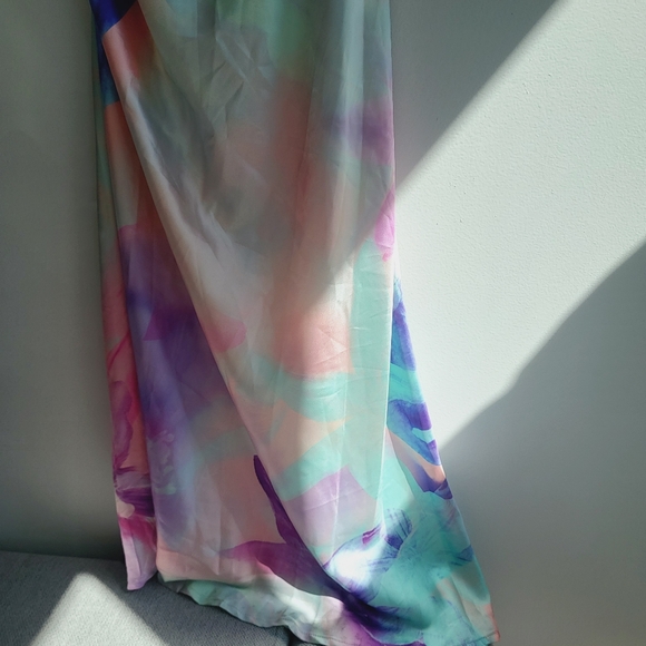 Hello Molly Pastal Rainbow Floral Soft Maxi Sandcastle Dress Ladies Large - Picture 5 of 15